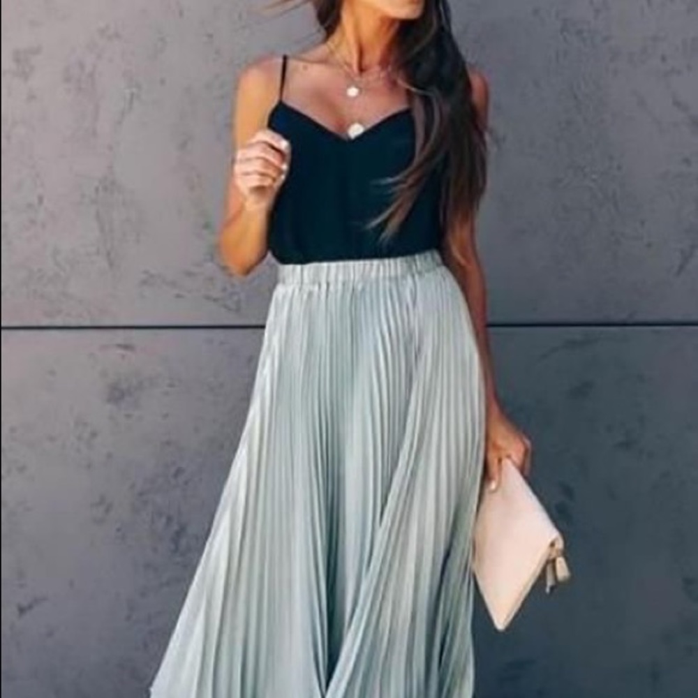 Pleated Flare Skirt